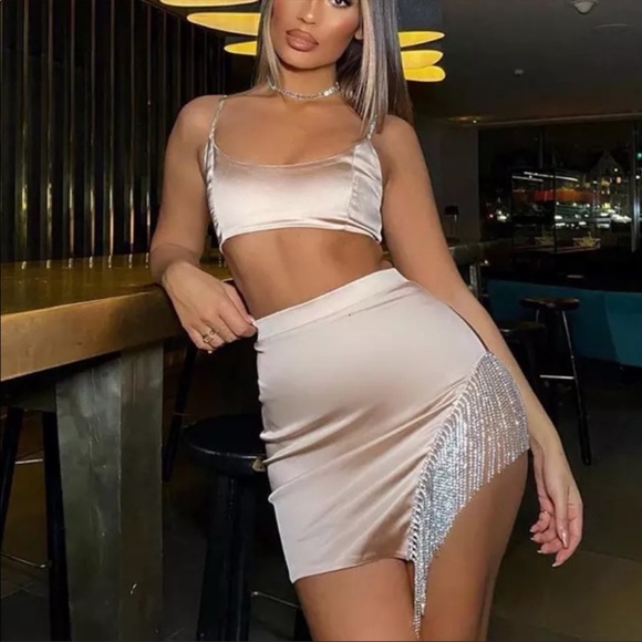 Oh Polly Dresses & Skirts - Crystal top and skirt set